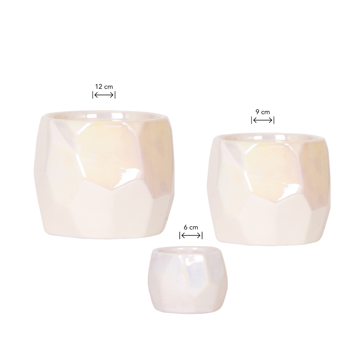 3 x Ziertopf Pearl travertine