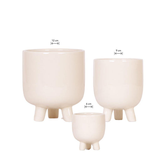 3 x Ziertopf Gummy travertine