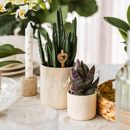 Ziertopf Floral hellblau