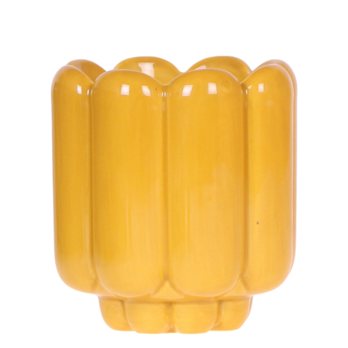 Ziertopf Retro Shine gelb