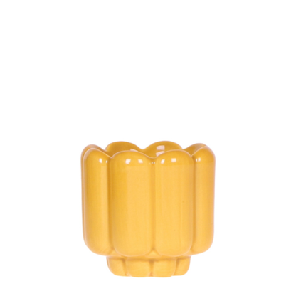 Ziertopf Retro Shine gelb