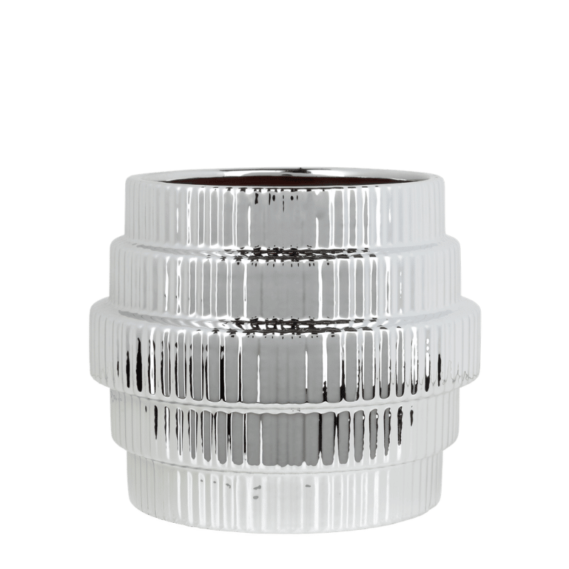 Kolibri Home | Allure Empire Shiny Übertopf - Silber - Ø9cm