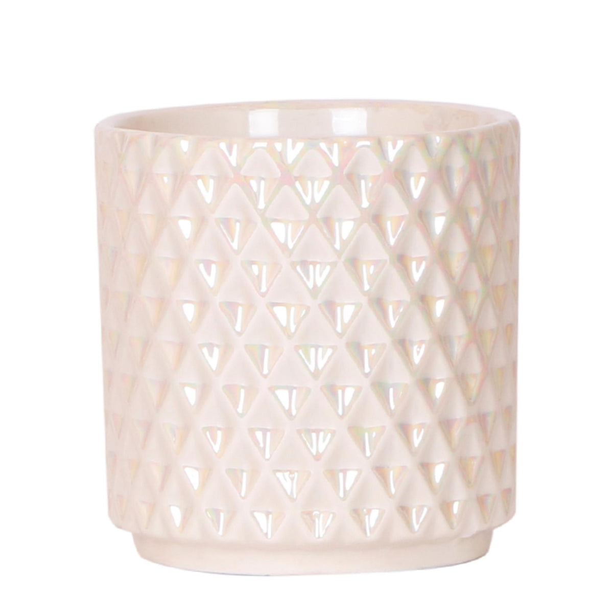 Kolibri Home | Diamond Pearl Dekotopf - Travertine - Ø9cm