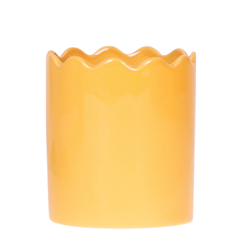 Kolibri Home | Curve Übertopf - Mosterdgeel - Ø9cm