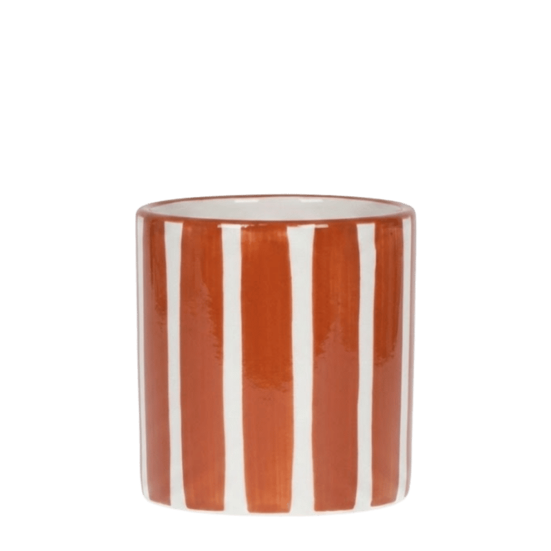Kolibri Home | Painted Stripe Übertopf - Orange - Ø9cm