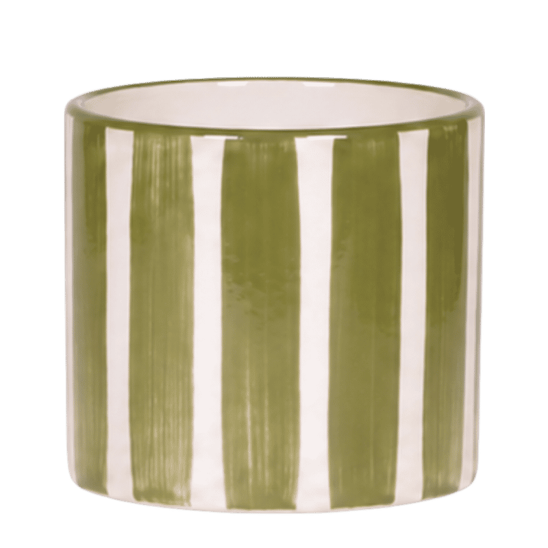 Kolibri Home | Painted Stripe Übertopf - Grün - Ø12cm
