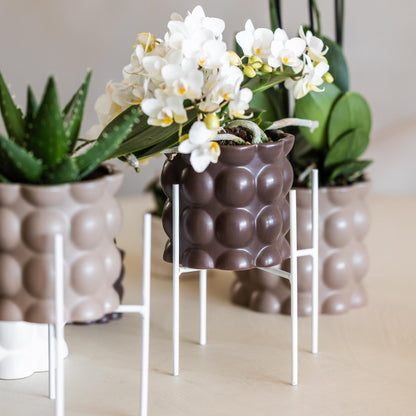 Kolibri Home | Pflanzenständer - Weißer Metall-Pflanzenständer Ø12cm