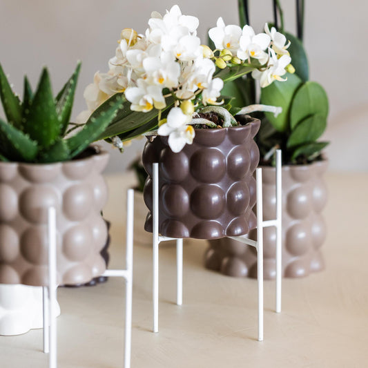 Kolibri Home | Pflanzenständer - Weißer Metall-Pflanzenständer Ø12cm