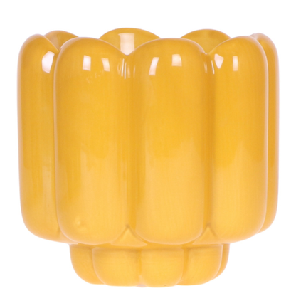 Kolibri Home | Retro Shine Übertopf - Yellow - Ø12cm