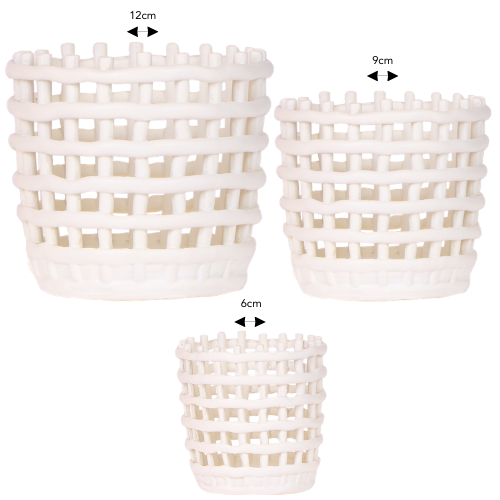 Kombi‑Deal | Mesh White Übertopf‑Set