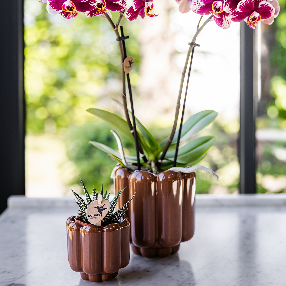 Kolibri Home | Retro Shine Übertopf - Brown - Ø6cm