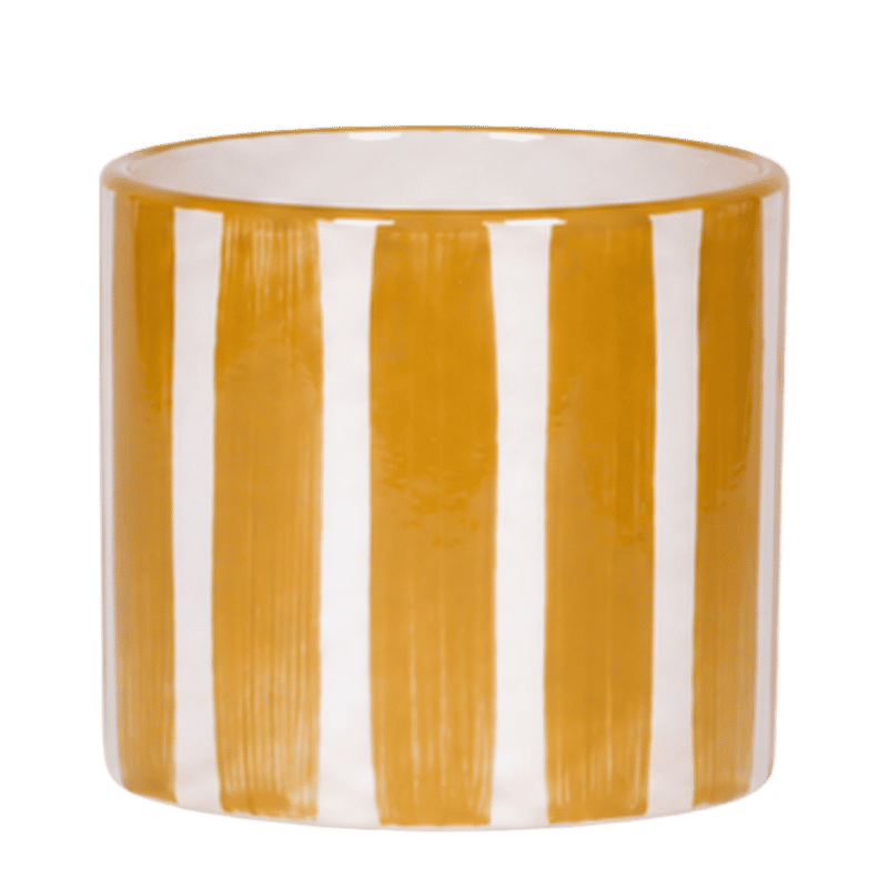 Kolibri Home | Painted Stripe Übertopf - Gelb - Ø12cm