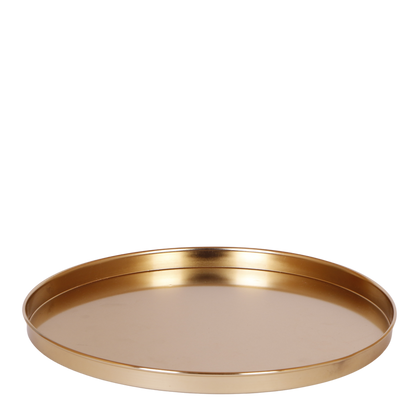 Kolibri Home | Dekorative Tablett - Rundes goldenes Tablett Ø30cm