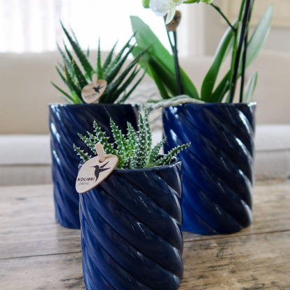 Kolibri Home | Candy Dekotopf | Hoch - Blue - Ø9cm