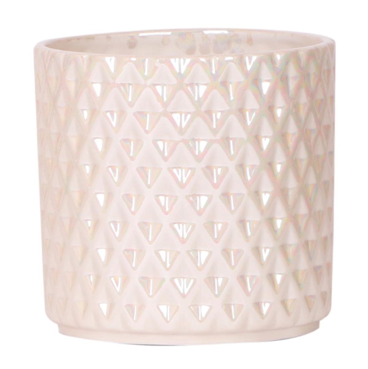 Kolibri Home | Diamond Pearl Dekotopf - Travertine - Ø12cm