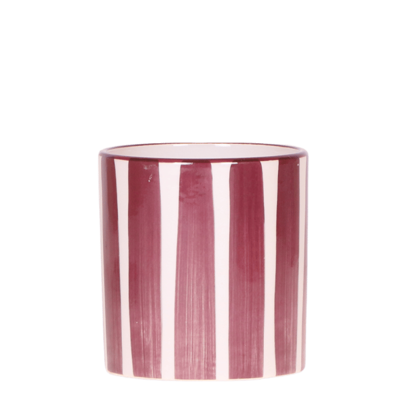Kolibri Home | Painted Stripe Übertopf - Rot - Ø9cm