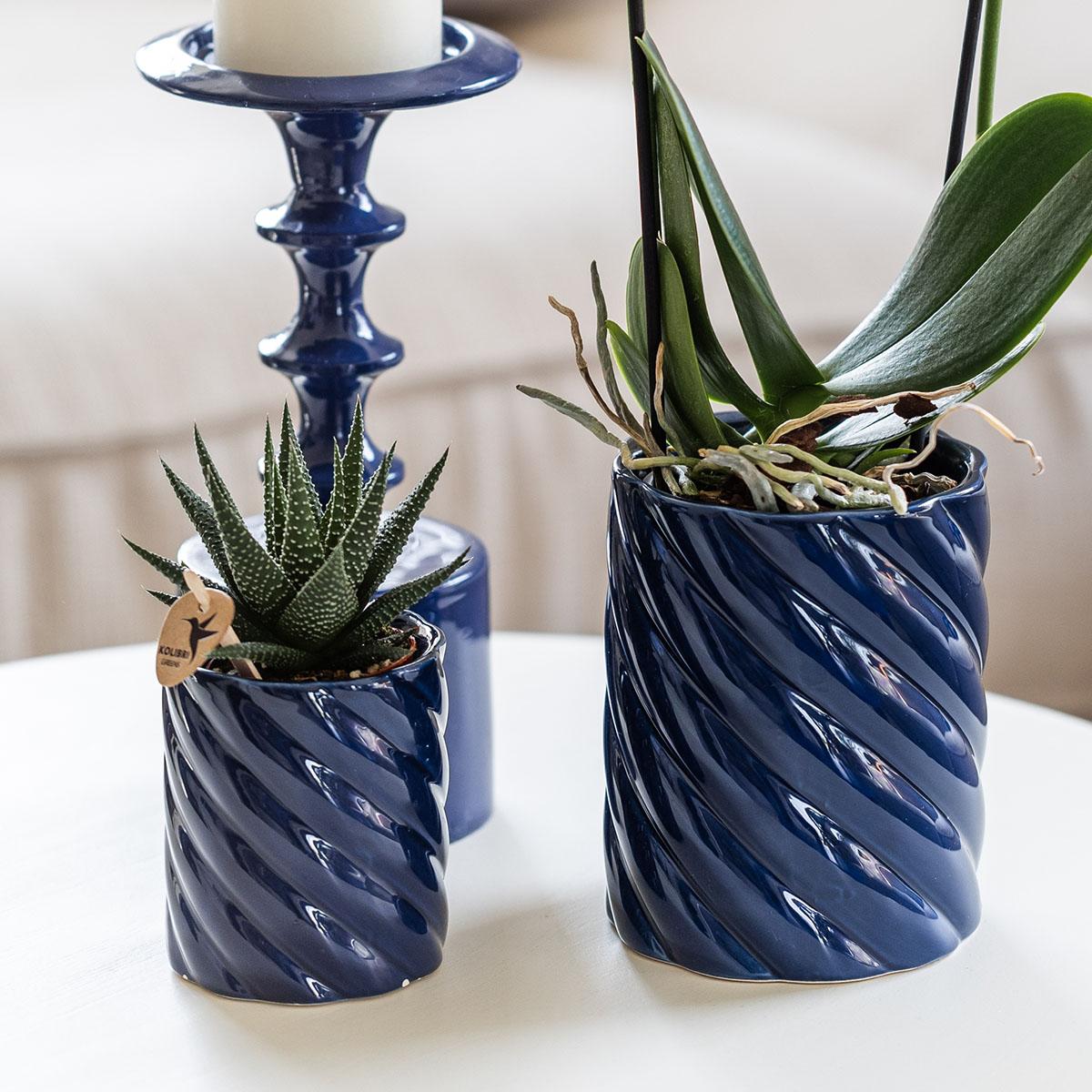 Kolibri Home | Candy Dekotopf | Hoch - Blue - Ø9cm