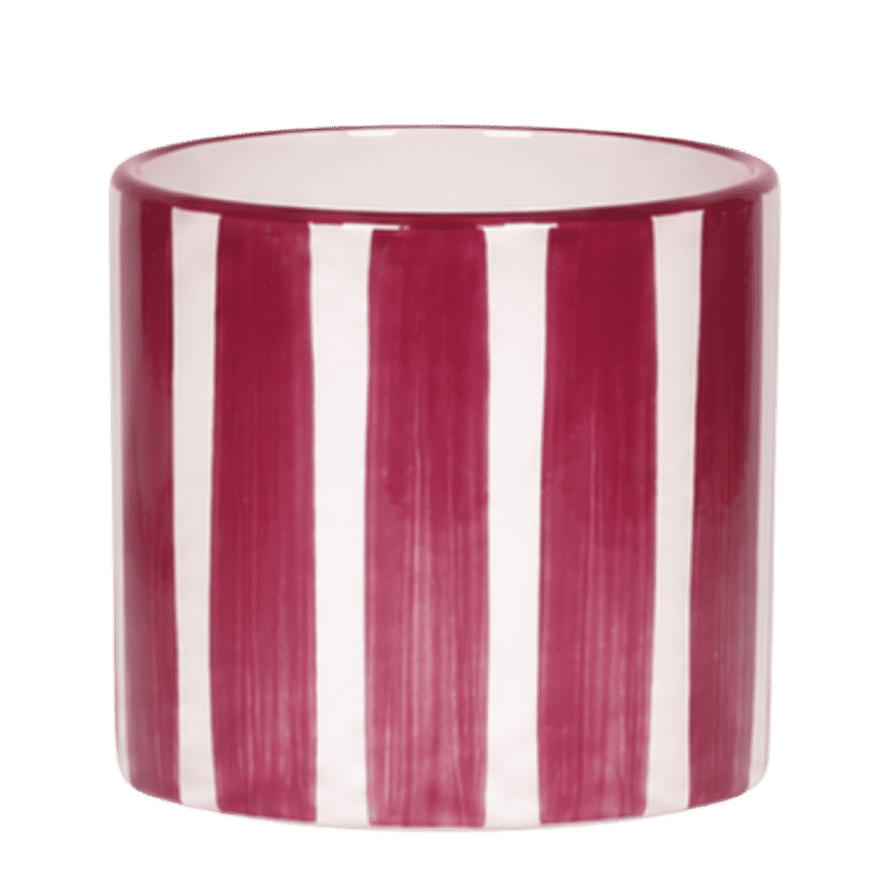 Kolibri Home | Painted Stripe Übertopf - Rot - Ø12cm