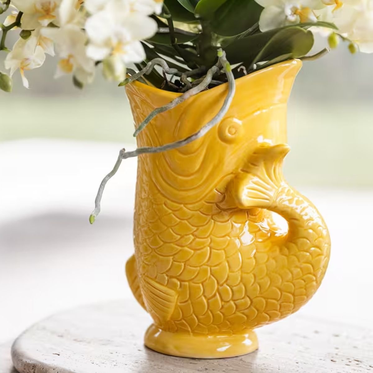 Kolibri Home | Fish Übertopf - Gelborange - Ø9cm