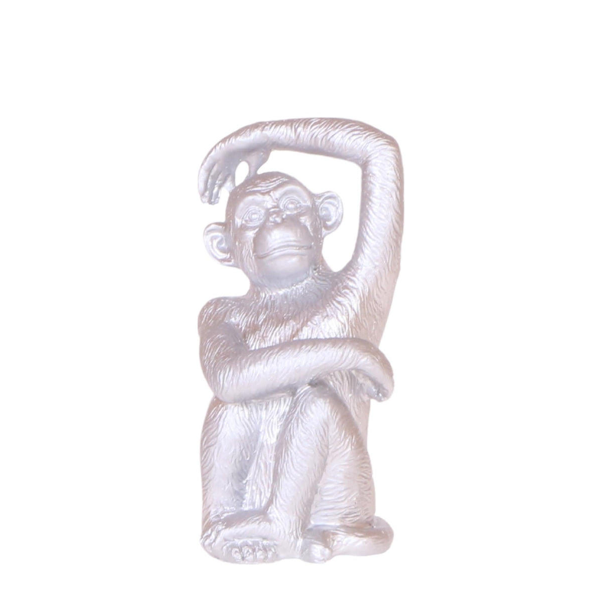 Kolibri Home | Ornament - Decoration sculpture Sitting Monkey - Silver