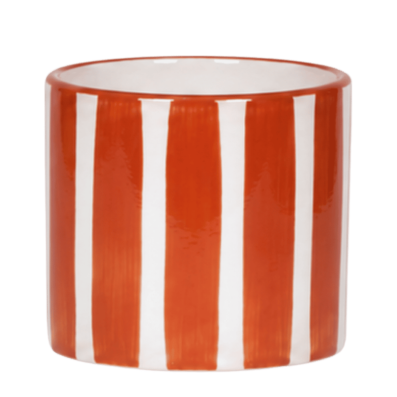 Kolibri Home | Painted Stripe Übertopf - Orange - Ø12cm