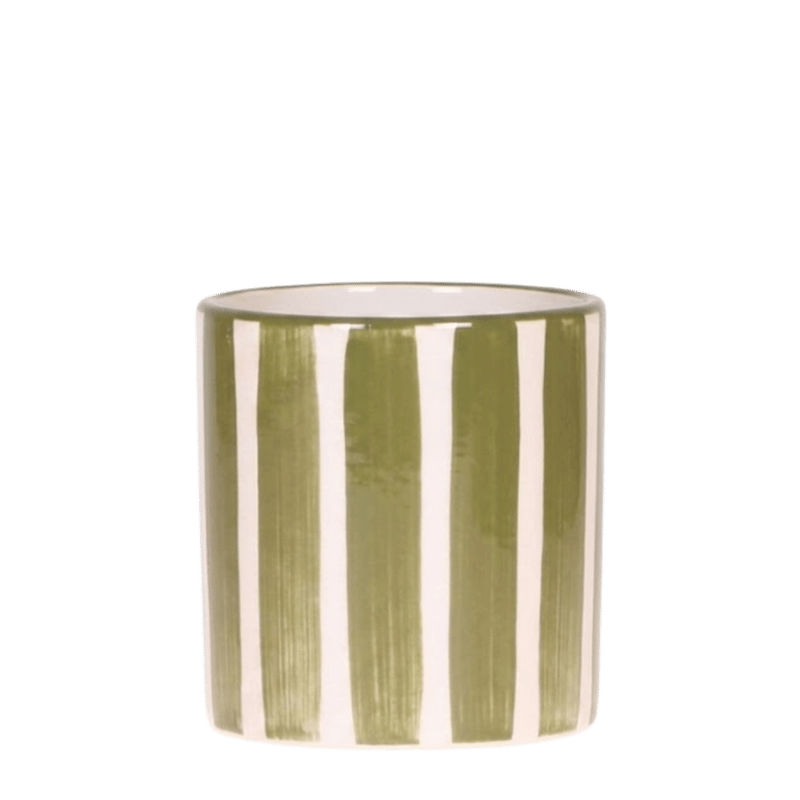 Kolibri Home | Painted Stripe Übertopf - Grün - Ø9cm
