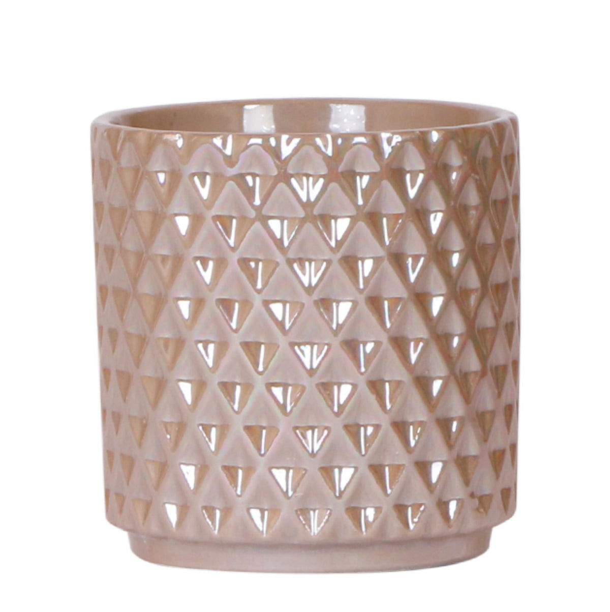 Kolibri Home | Diamond Pearl Dekotopf - Sand - Ø9cm