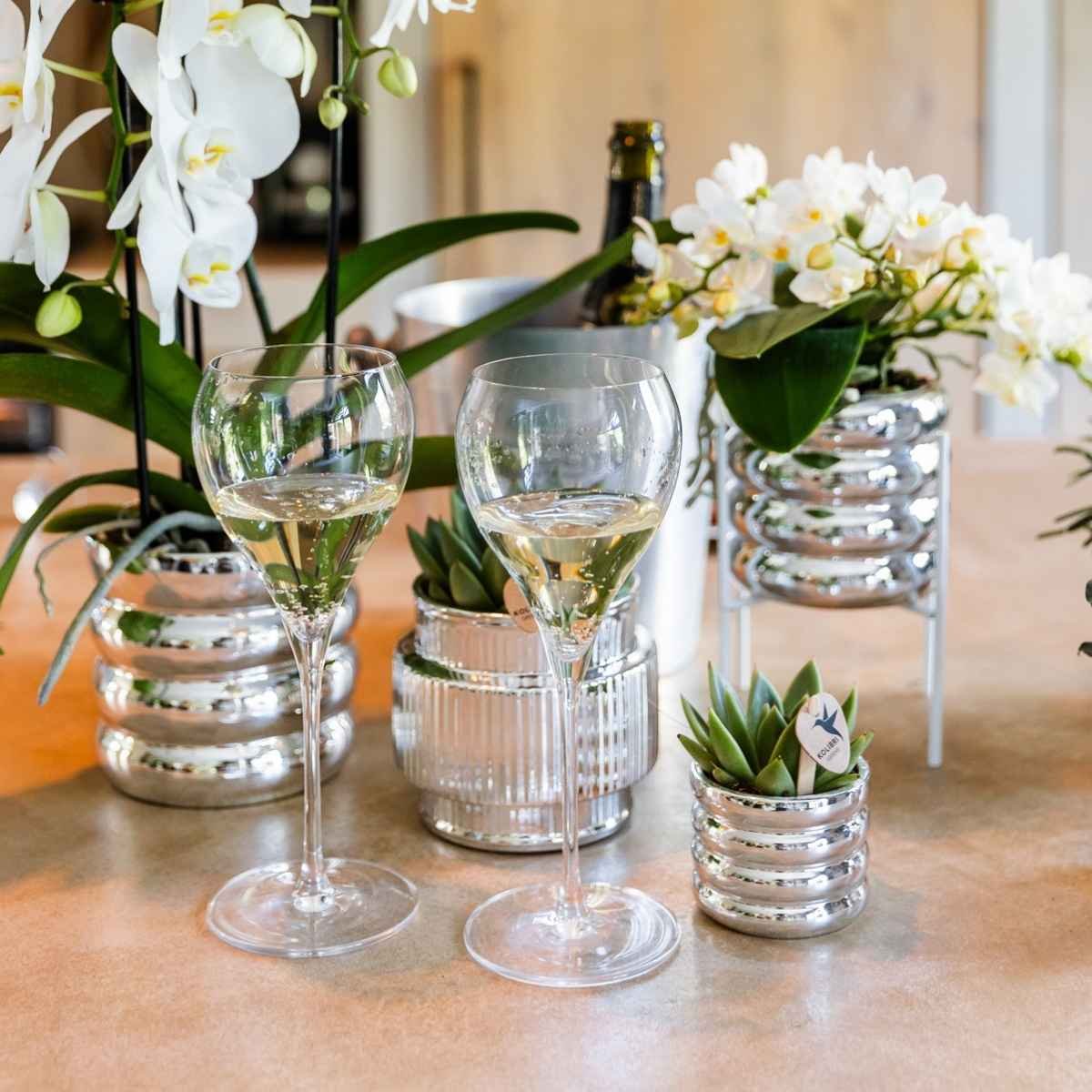 Kolibri Home | Glow Übertopf - Silber - Ø9cm