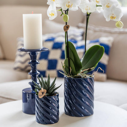 Kolibri Home | Candy Dekotopf | Hoch - Blue - Ø9cm