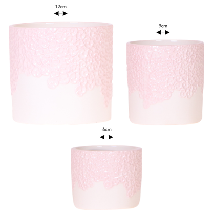 Kolibri Company | Kombi‑Deal | Bloom Rosa Übertopf‑Set – 6 cm + 9 cm + 12 cm