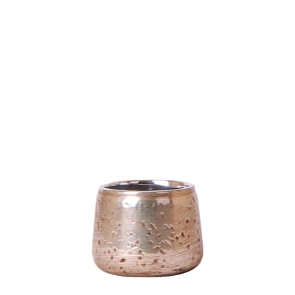 Kolibri Home | Luxuriöser Blumentopf - Silberner Keramiktopf - Ø6cm