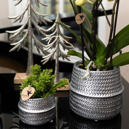 Kolibri Home | Groove Blumentopf - Goldener Keramik-Topf - Ø6cm