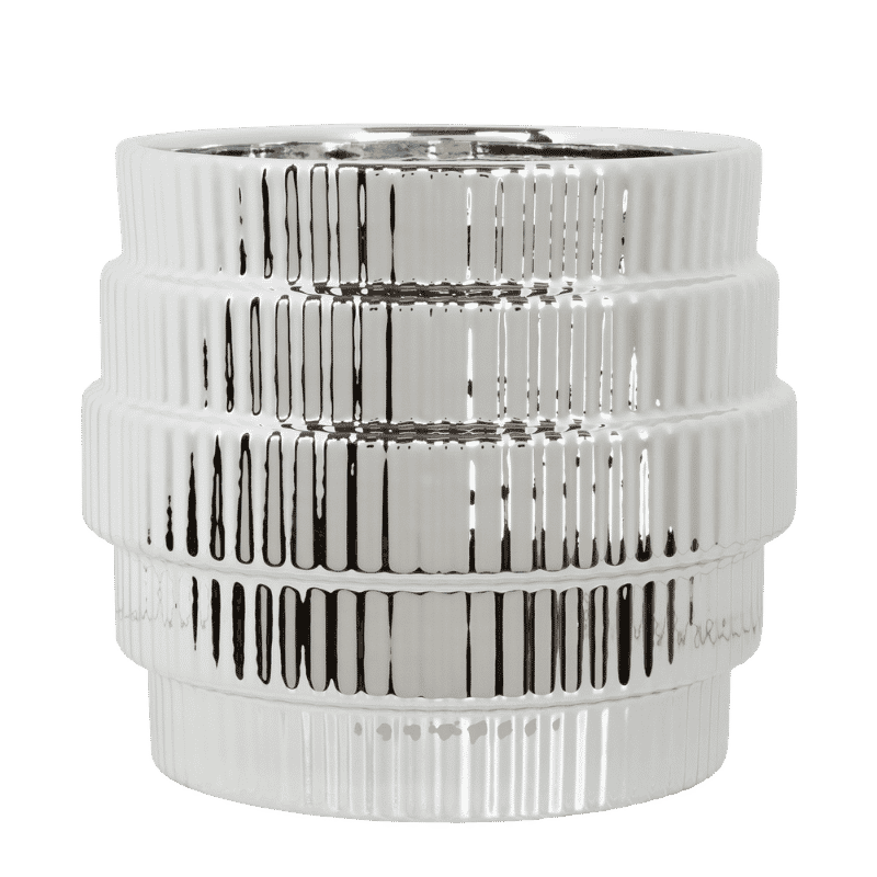 Kolibri Home | Allure Empire Shiny Übertopf - Silber - Ø12cm