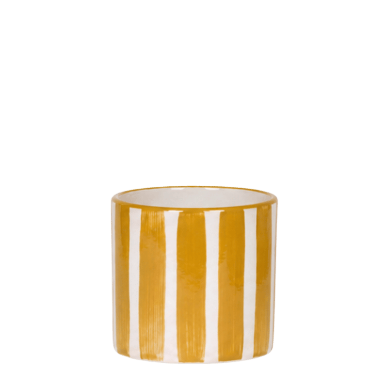 Kolibri Home | Painted Stripe Übertopf - Gelb - Ø6cm