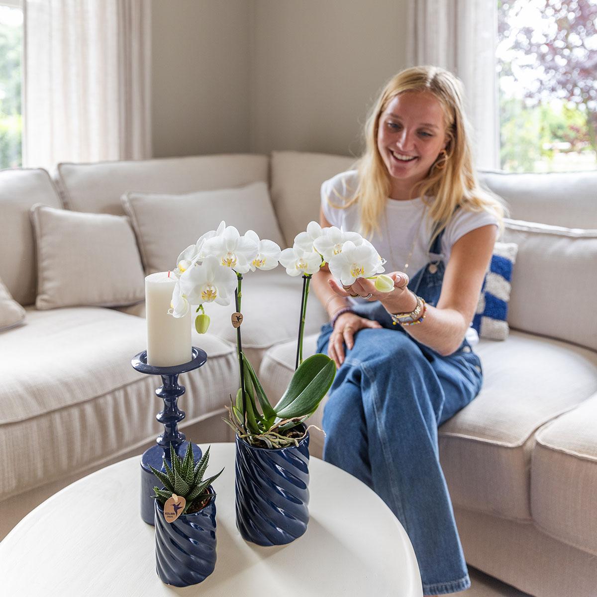 Kolibri Home | Candy Dekotopf | Hoch - Blue - Ø9cm
