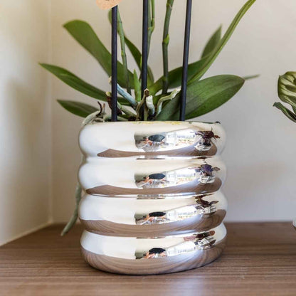 Kolibri Home | Glow Übertopf - Silber - Ø9cm