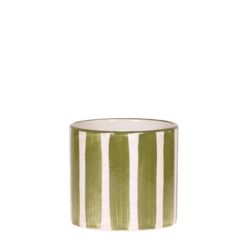 Kolibri Home | Painted Stripe Übertopf - Grün - Ø6cm